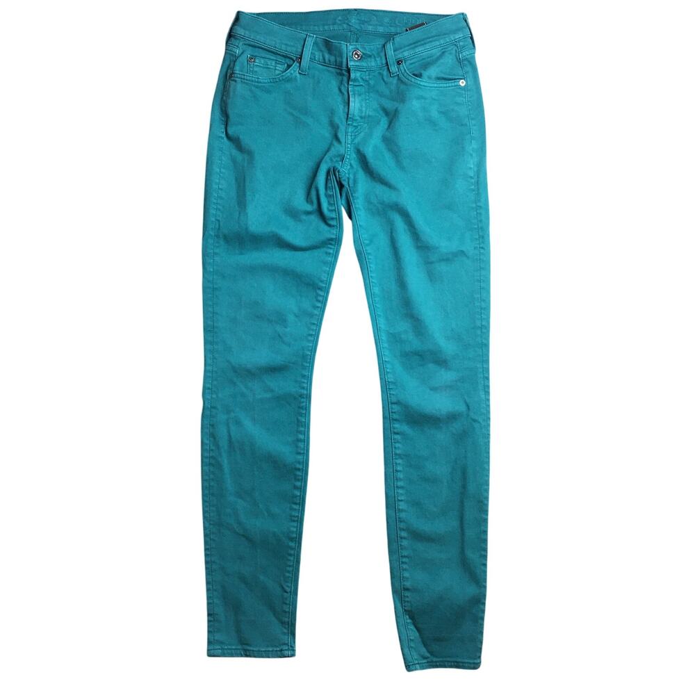 Seven for all mankind teal skinny jeans size 29